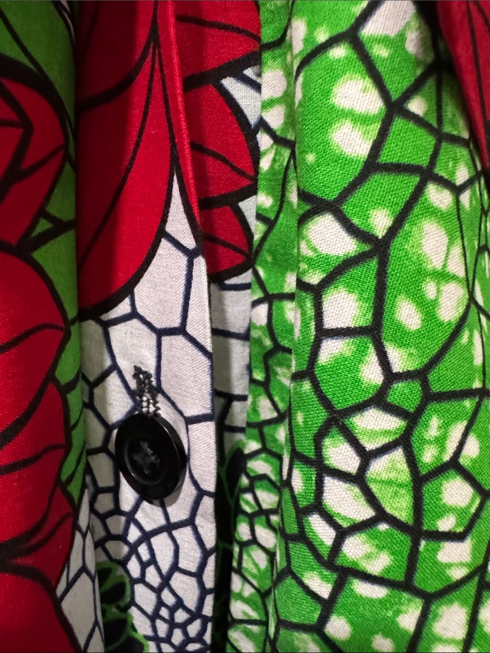 Floral Print kimono style dress in Red, Green, White flowered pattern - Picture 7 of 7